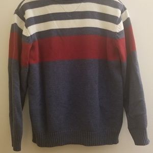 Blue Striped Zip sweater